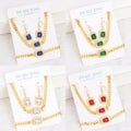 2022 New Design Gorgeous Jewelry Sets for Women Accessories Cubic Zircon Bridal Dangle Earrings Necklace Set Wedding Party Gift