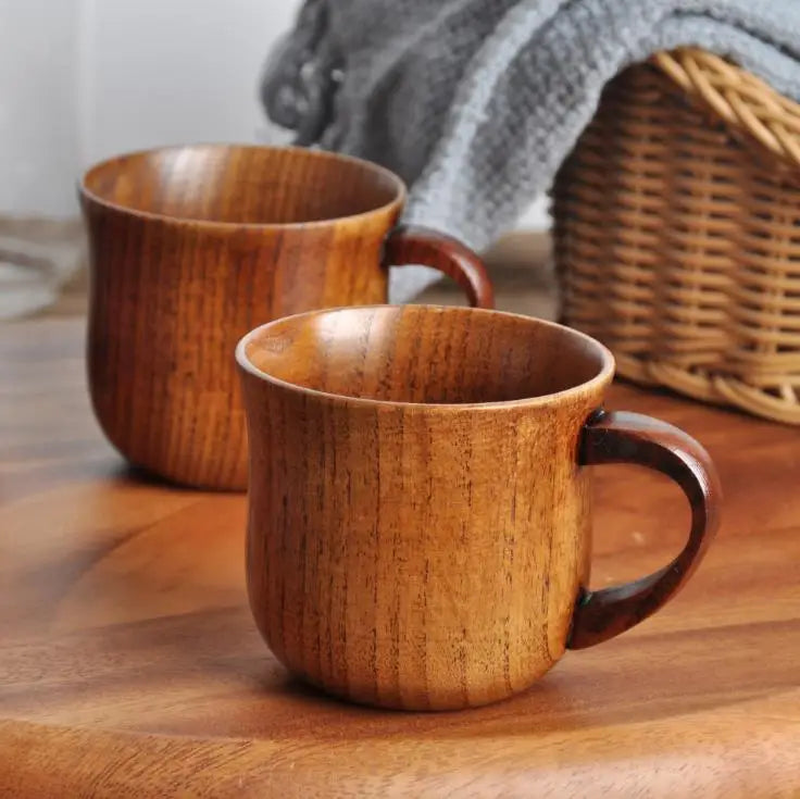Wholesale Tableware New Design Handmade Children Wide Mouth Reusable Beverage Water Wood Cup MegaBDM