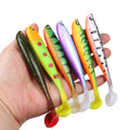 SNEDA New 12.5cm/10g PVC Shad Bait Lure Artificial Soft Bait Fishing Lure T Tail 3D Eyes Swimbait for Ocean Boat Fishing