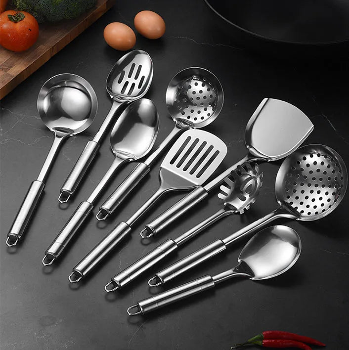 New Top Seller 2024 Stainless Steel Utensil Soup Ladle Slotted Pasta and Turner Kitchenware Set Kitchen Tools