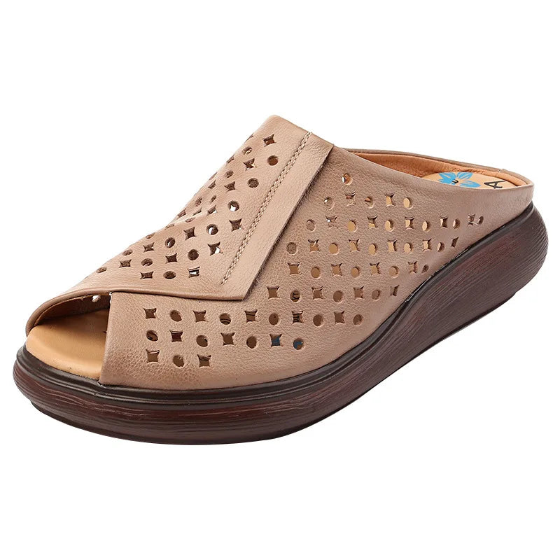 Women's Sandals Summer Breathable Beach Shoes Fish Mouth Slippers Women's Platform Soft Comfortable Slides Fashion Hollow Out