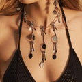 2025 New Arrival Fashion Jewelry Unique Multi Layer Stacked  Necklace Inspired Metal Geometric Splicing Pendant Necklaces
