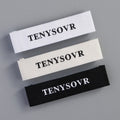 Wholesale White Woven Name Labels for Clothing Center Fold Garment Labels