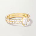 LOZRUNVE 925 Sterling Silver Gold Wedding Engagement Fashion Waterdrop Ring Women