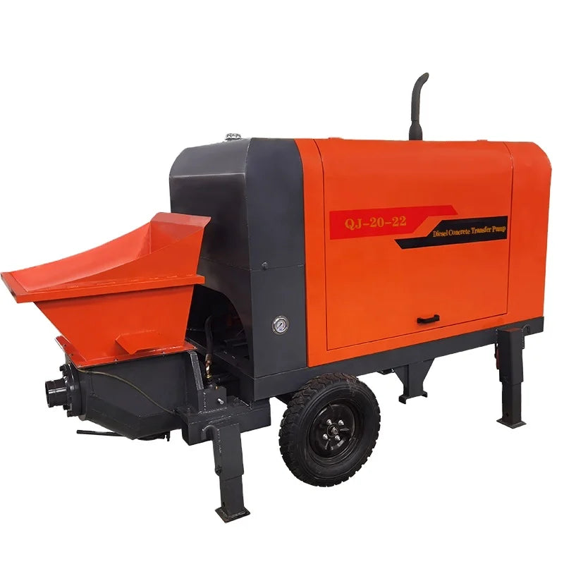 For Sale diesel Type Qiji Mobile Concrete Pump Big Aggregate Size for Construction Site