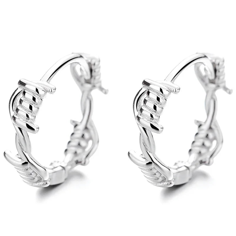 18K Gold Plated 925 Sterling Silver Rope Knotted Hoop Earrings Trendy Twisted Huggie Style for Wedding Party or Gift