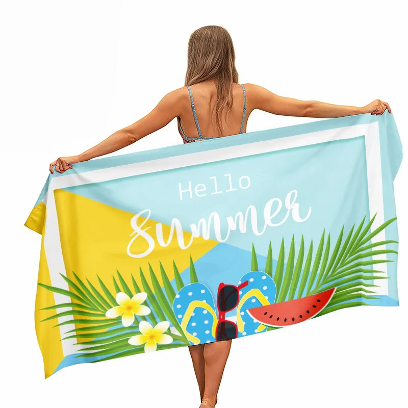 Hot Sell Custom logo Quick Dry Sand Proof Recycled Microfiber  Towel OEM Customized Design Quick-dry Beach Towel