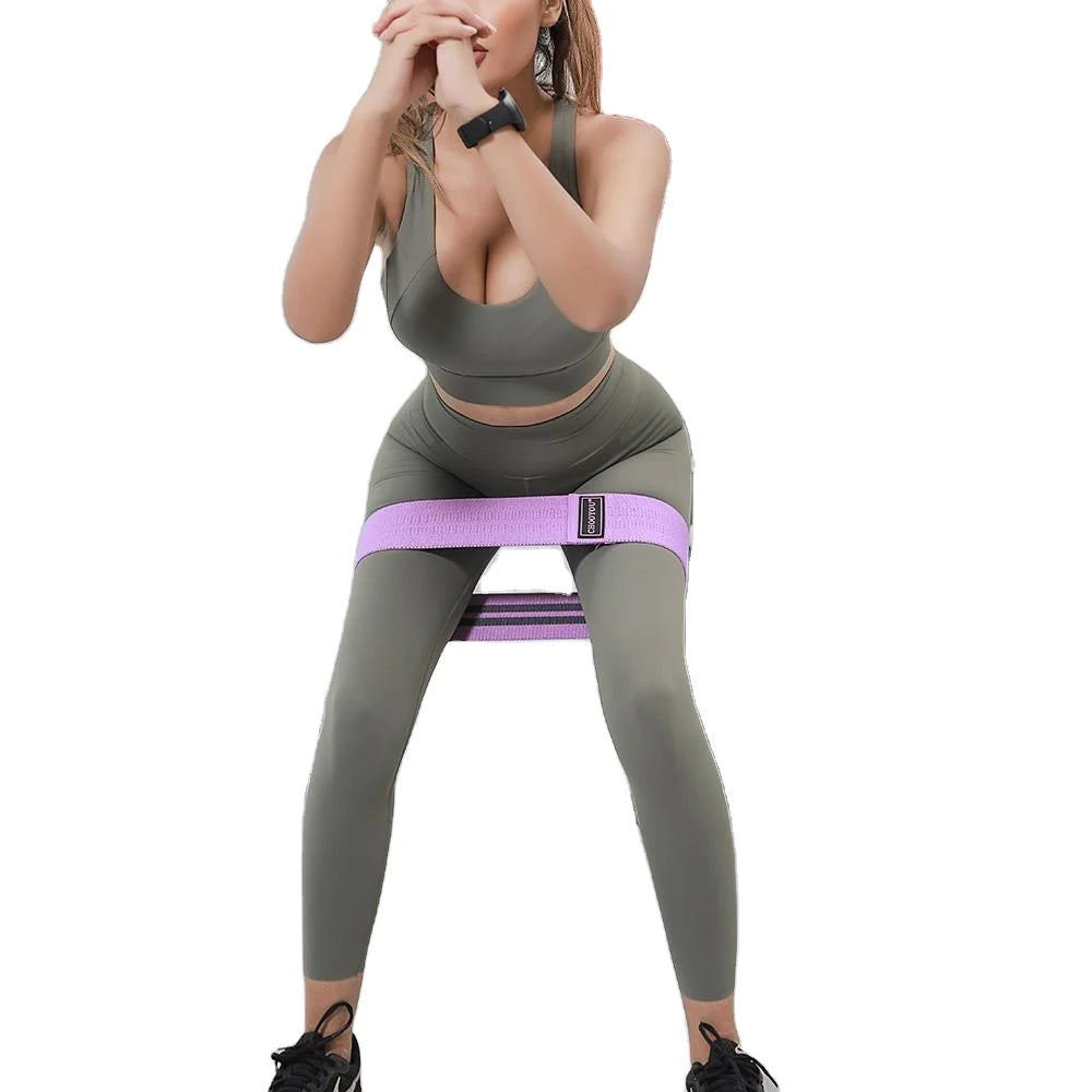 Kuerfit Indoor Sports Equipment Personality Design Fabric Elastic Hip Trust Booty Bands for Home Exercise Made of Latex