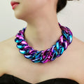 Chunky CCB Acrylic Chain Necklaces Phantom Double Color Statement Collar Choker Necklace Fashion Accessories