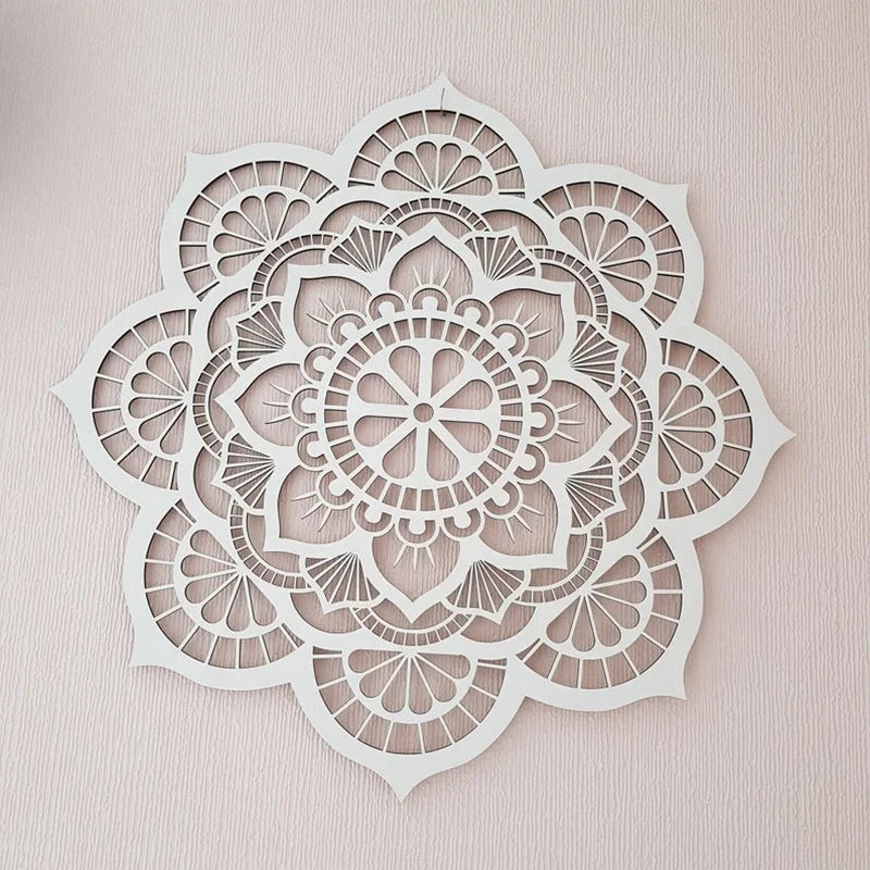 Floral Mandala Geometric Wood Wall  Frames Sculpture  Home Decoration Wooden Wall Art