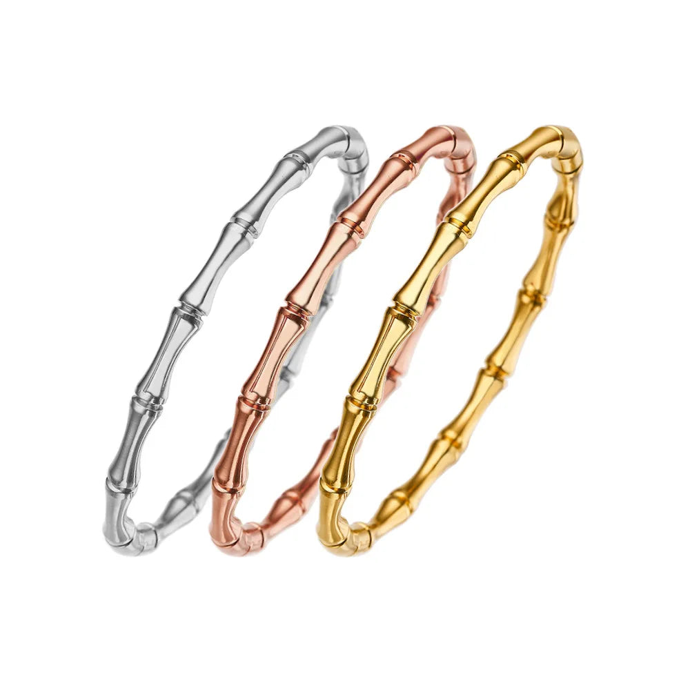 High-End Luxury Women's Stainless Steel Jewelry Bracelet European American Style Titanium Steel Fashion Bangle Chunky Big