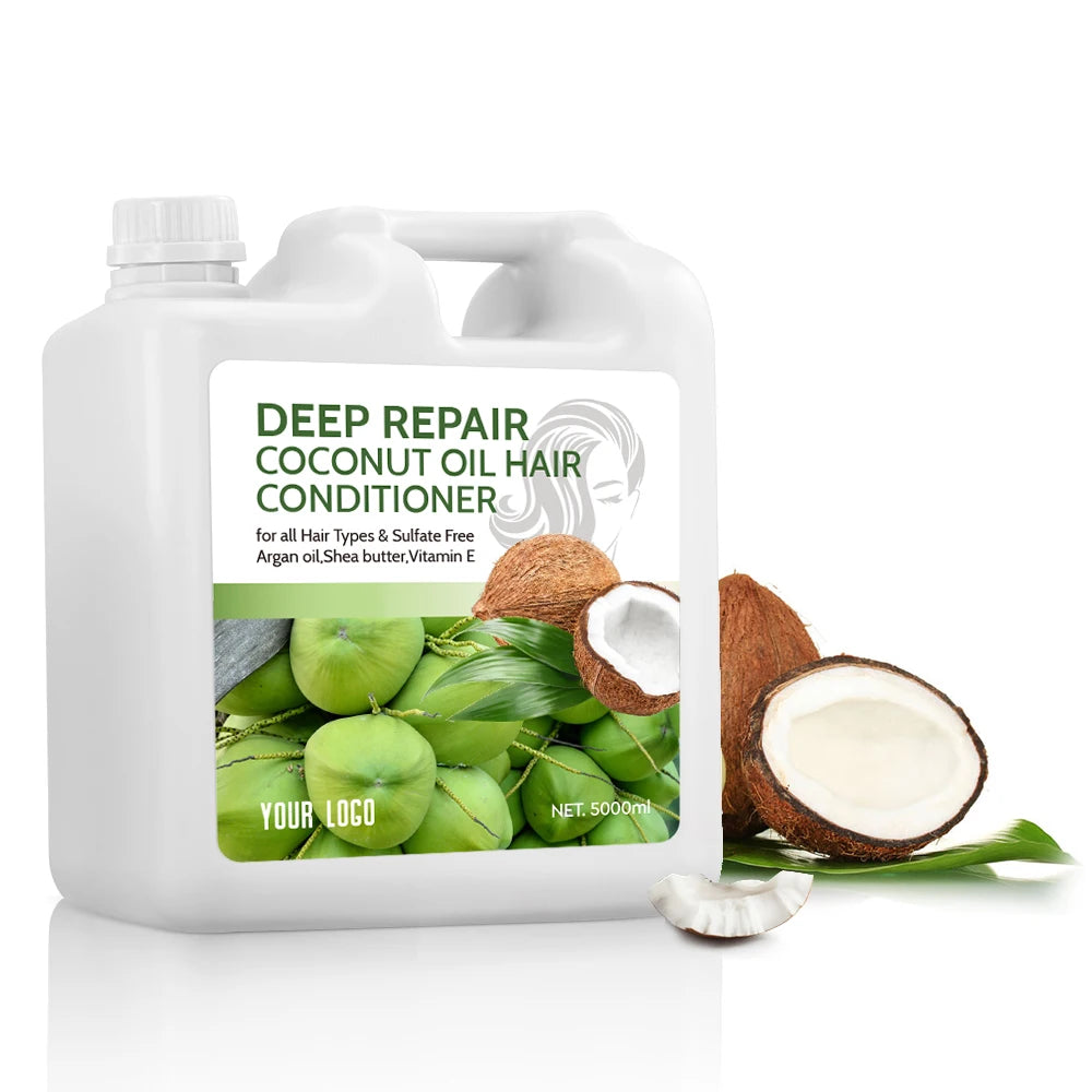 Deep Conditioner Private Label OEM ODM Leave in Conditioner Repair Natural Herbal Coconut Oil Hair Base Bulk Conditioner