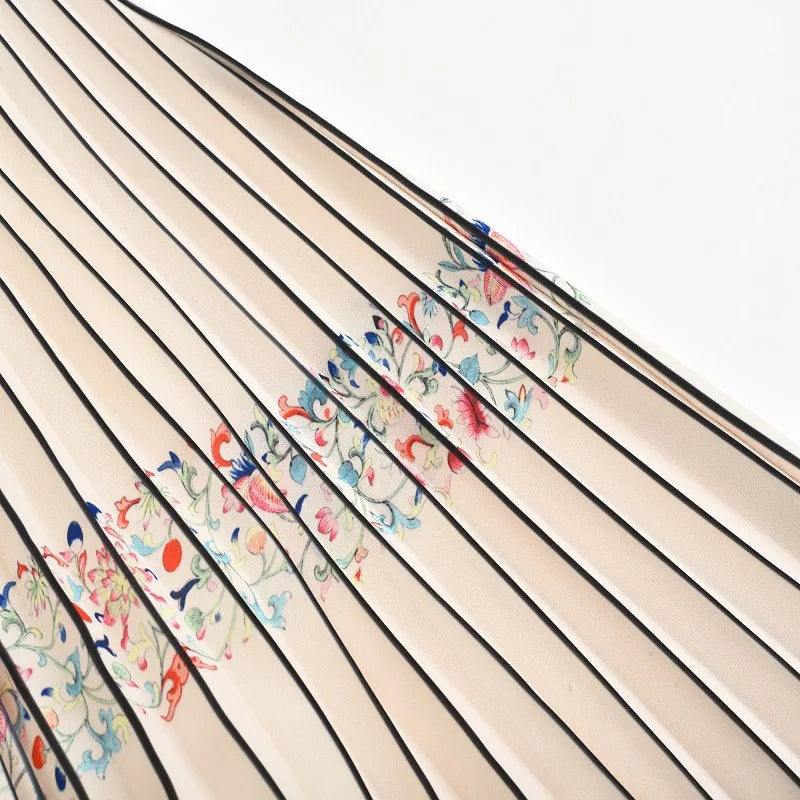 Newly Bohemian Printed Pleated Skirt Fabric for Dress Skirt