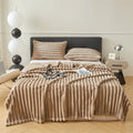 Factory Price No Shedding Luxury Softest Thick Weight Fluffy Tan Camel Rabbit Faux Fur Minky Bubble Bedding Blankets