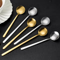 Hot Sale Stainless Steel Round Spoon Coffee Spoon Fancy Sugar Dessert Teaspoon Bar Cafe Tableware