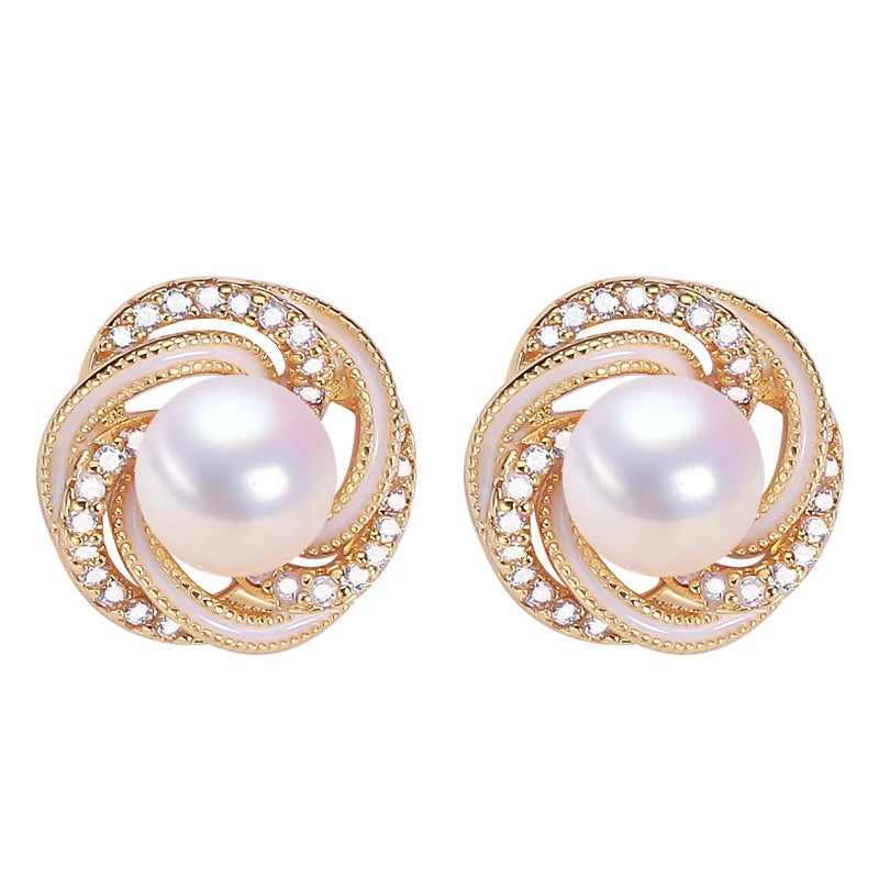 Best Selling Bird's Nest Pearl Stud Earrings Natural Freshwater Pearl Jewelry for Women