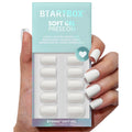BTARTBOX Artificial Fingernails False Fake Nails Wholesale Short Square Soft Gel Homemade White Solid Color Press on Nails Sets