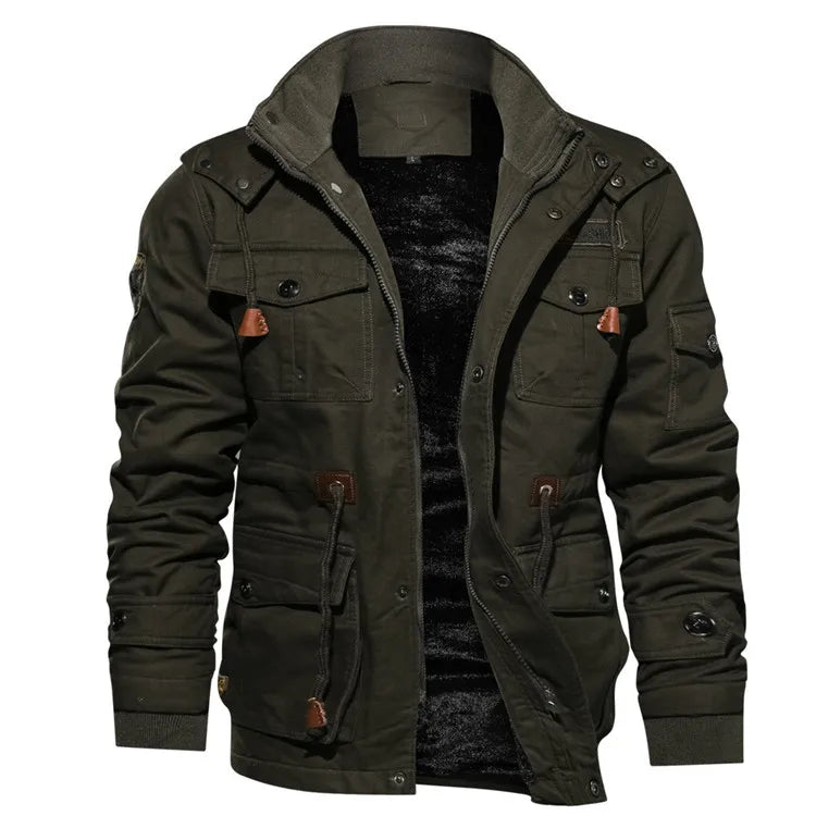 Men's Trim Casual New Trench Jacket  Plus Fleece Plus Thick Jacket
