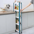 New High Quality Moveable 3/4/5 Layer PP Ultra Narrow Storage Rack Shelf Plastic Kitchen Rack