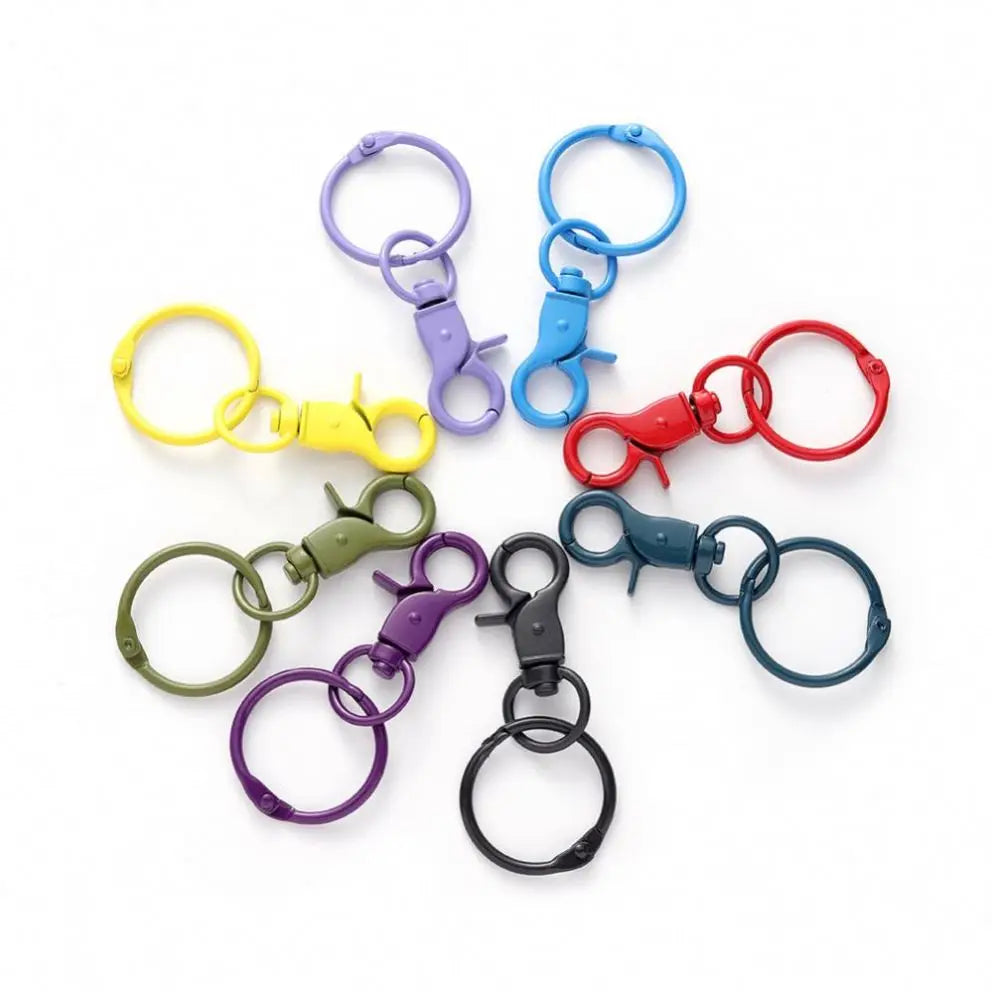 Metal Paint Keyrings Bulk Candy Colors Spray Keychain Colorful Key Hook Chain Metal Lobster Clasps Keychain Hardware Accessories
