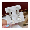 E2089 8-9mm DIY Natural Freshwater Pearl Charm Earrings Mounting Accessory 925 Sterling Silver Gold Plated  Jewelry for Women