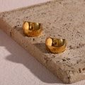 Dreamshow Chunky Hollow Out C Shape Hoop Earring 18K Gold Plated Stainless Steel Earring for Women