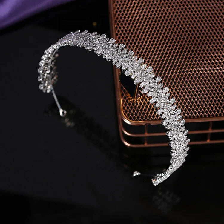 Echsio CZ Hairband Classic Vintage Women Wedding Hair Accessories Fashion Party Tiaras Bridal BC5839 Corona Princesa
