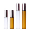 5ml 10ml Clear/amber Tube Pen Shape  Roll on Roller Glass Bottle With Rose Gold Cap Perfume/essential Oil Bottle