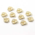 Rose Flower Shaped Artificial Pearl Bracelet Connector Classic Gold Plated Alloy Jewelry for Adding Elegance Your Jewelry Pieces