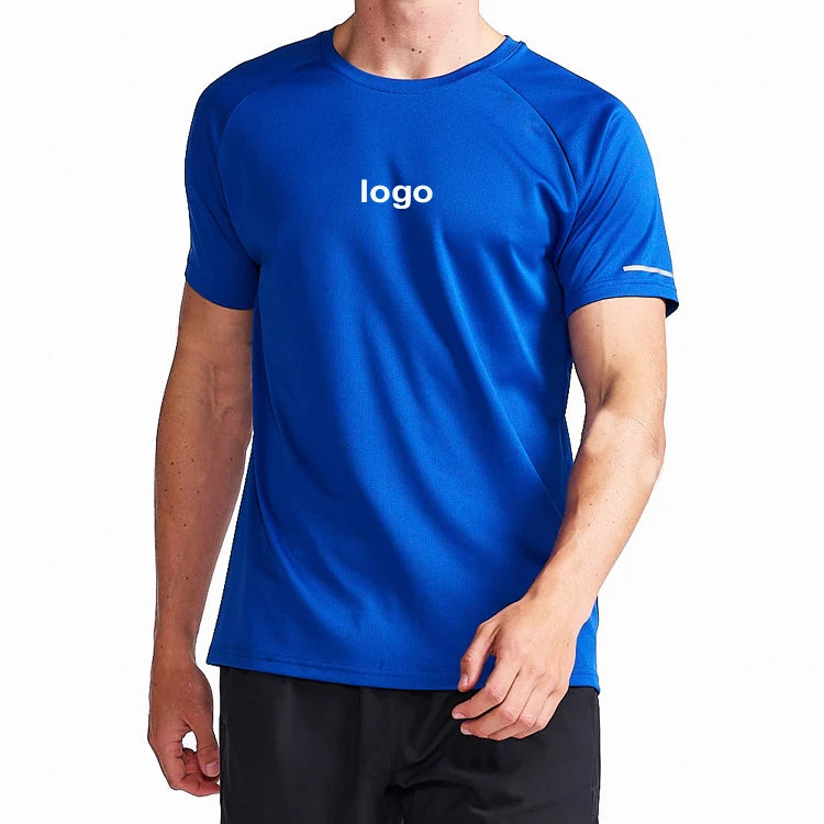 Sweat Wicking Polyester Raglan Sleeve Plain Tops Custom Printing Training Gym T Shirts for Men