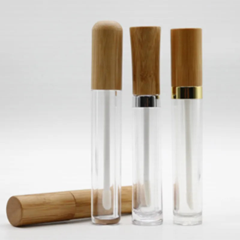 Eco Friendly Lipgloss Empty Containers Lip Balm Bamboo Tubes Empty Bamboo Lip Gloss Tube Package Cosmetic Lip Gloss Tube