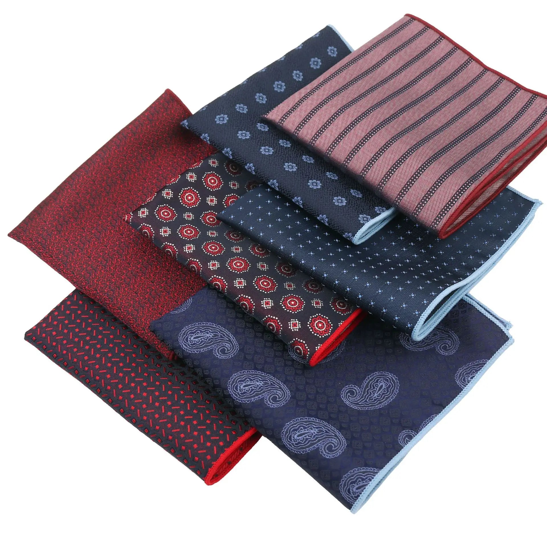 Men's Floral Pocket Square Banquet Accessories-Paisley Handkerchief Hanky Wedding Party Gift Polyester Wedding Banquet Accessory
