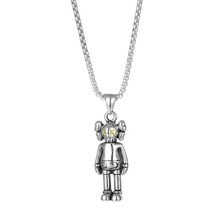 Trendy Men Boy Fashion Jewelry Stainless Steel Hip Hop Pendant Punk Clown Pendant Necklace