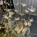 M293 Design Stage Background Large 5 Head Butterfly Background Acrylic Road Led Lights Stand for Party Event Wedding Decoration