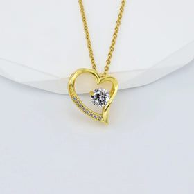 G2722 Wholesale Collier Stainless Steel 18K Pvd Gold Plated Zircon Forever Love Heat Pendant Necklace Fashion Jewelry Necklaces