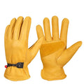 High Quality Men's Cowhide Leather Work Gloves Adjustable Wrist Rigger Glove for Driver Construction Yard Work Gardening