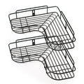 Shower Caddy 2 Pack Corner Shower Caddy Shower Shelf for Bathroom and Kitchen Storage Matte Black With Drilling