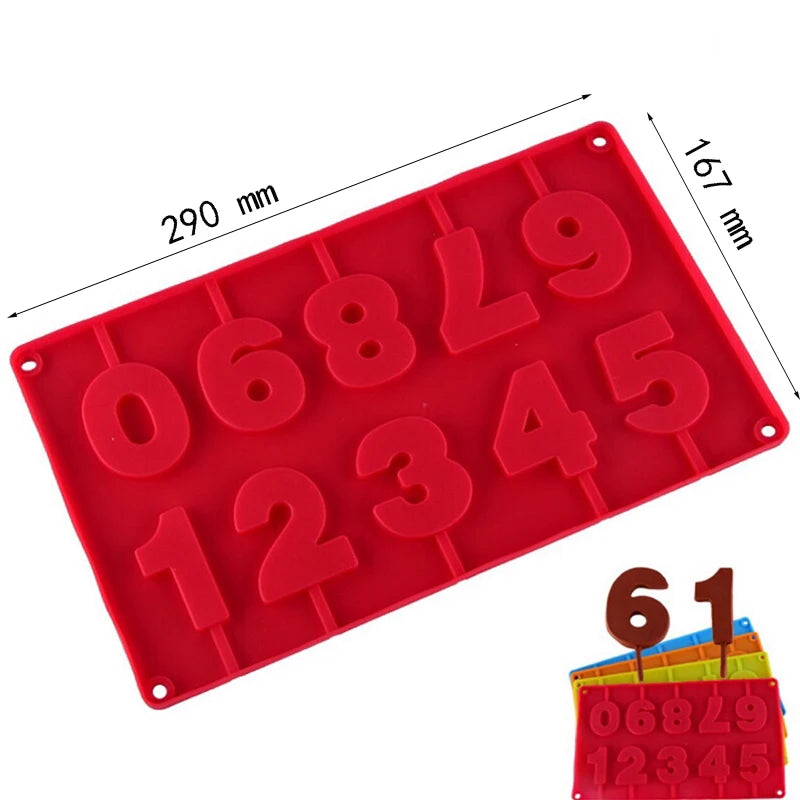 Kitchen Cake Tool Silicone Cake Mold 0-9 Number Shaped Candy Chocolate Mould DIY Party Cake Decorating Tools Fondant Mold