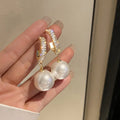 2022 Round Pearl Dangle Earrings Bohemian Golden Round Pearl Wedding Earrings Jewelry Gift
