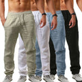Nay1il Men's Summer Hip Style Casual Sports Pants Breathable Cotton Hemp Lightweight Waist Elastic Closure for Autumn Seasons