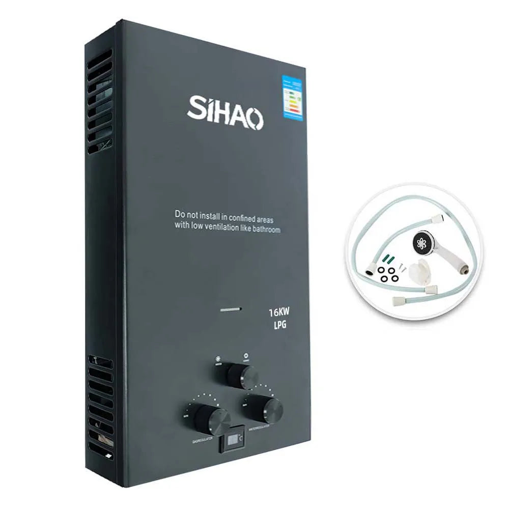 2023 New Arrival Sihao 6L 12KW Electric and Gas Water Heater Stainless Steel Housing Flue Type Exhaust for Household Use
