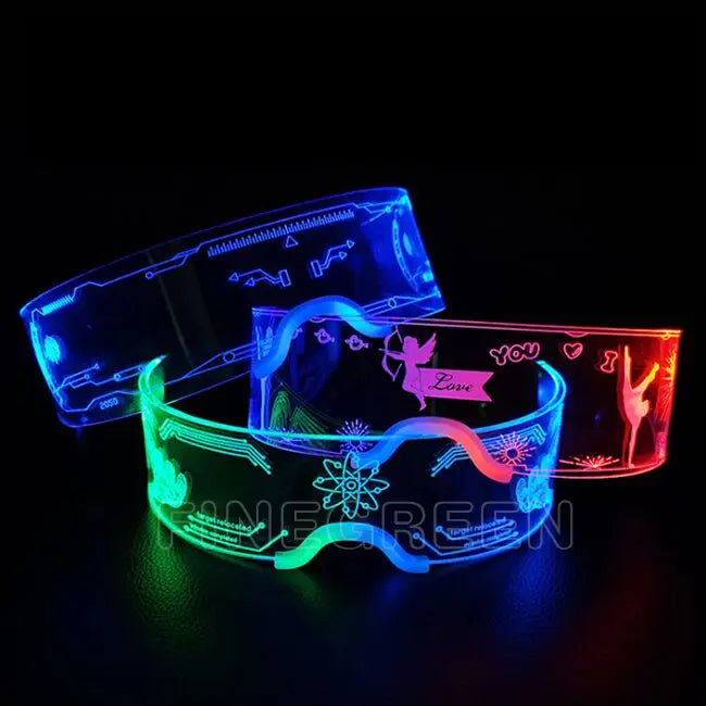 Multi Color Drop Shipping Led Flashing Glasses Party Supply Funny Cool Led Technology Glasses PVC Party Decoration 6 Color