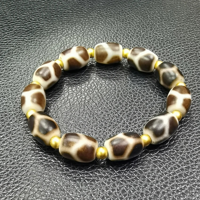 God Tiger Teeth Turtle Back Design Dzi Beads Made Bracelets