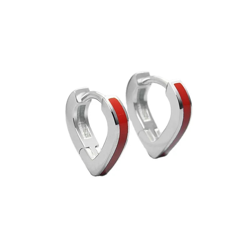 New Arrival 925 Sterling Silver Hoop Earrings Jewelry Wholesale Heart Earrings for Women