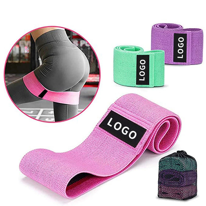 Custom Logo Fabric Resistance Bands Set for Training Hip Squat Exercise Booty Workout