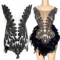 WDP-129 Keering Graceful Crystal Appliques Jewelry  Embroidered Beads Handmade Panel Rhinestone Applique for Wedding Dress