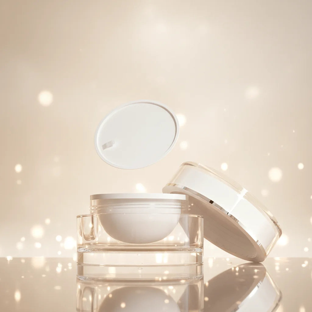 Luxury 50g White Acrylic Empty Plastic Face Cream Container Luxury Cosmetic Eye Cream Jar Screw Cap Skin Care Beauty Packaging