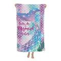 Personalized Quick-Dry Oversized Mermaid Hoodie Beach Towel for Kids Modern Turkish Tropical Style