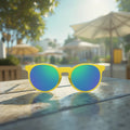 DUBERY 2026 High Quality Sunglasses Clear Transparent Blue Green Yellow Red Brown Printed Shades Polarized Printed Shades