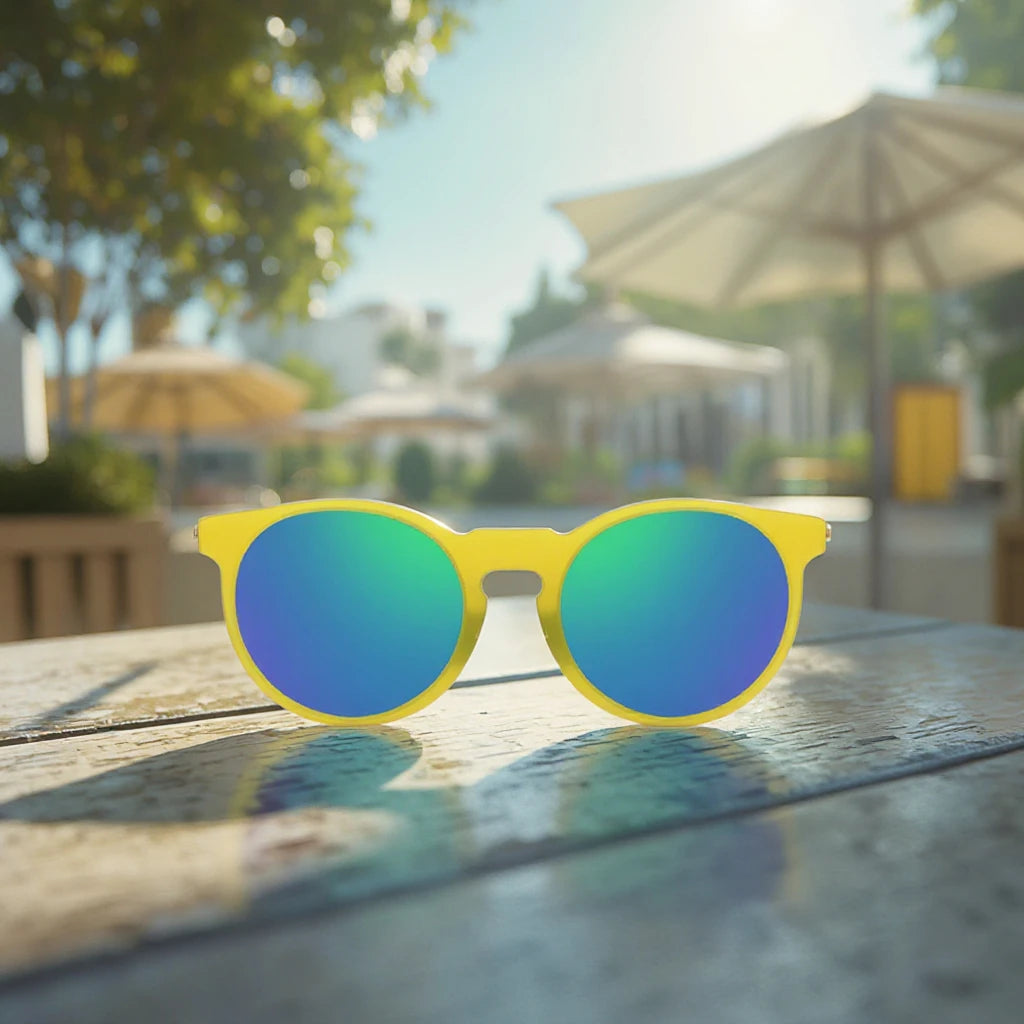 DUBERY 2026 High Quality Sunglasses Clear Transparent Blue Green Yellow Red Brown Printed Shades Polarized Printed Shades